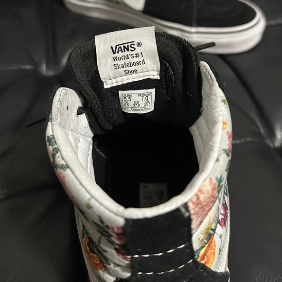 Vans Black and Floral Sk8-Hi Tapered Shoe - Picture 7 of 15